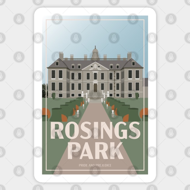 Art Deco Rosings Park from Pride and Prejudice Illustration Sticker by MariOyama